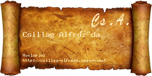 Csillag Alfréda névjegykártya